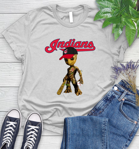 MLB Cleveland Indians Groot Guardians Of The Galaxy Baseball Women's T-Shirt