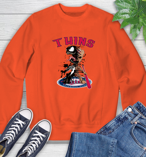 MLB Minnesota Twins Baseball Venom Groot Guardians Of The Galaxy Sweatshirt 4