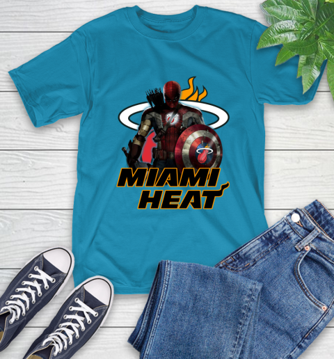 Miami Heat NBA Basketball Captain America Thor Spider Man Hawkeye Avengers T-Shirt 8