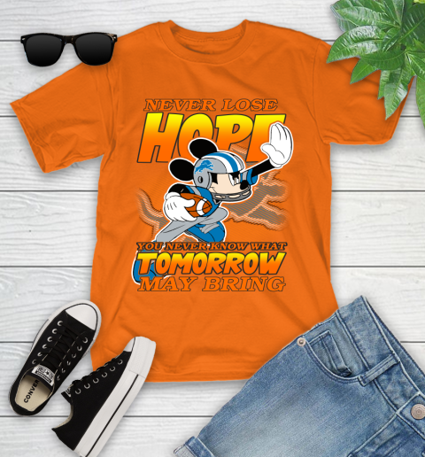 Detroit Lions NFL Football Mickey Disney Never Lose Hope Youth T-Shirt 9