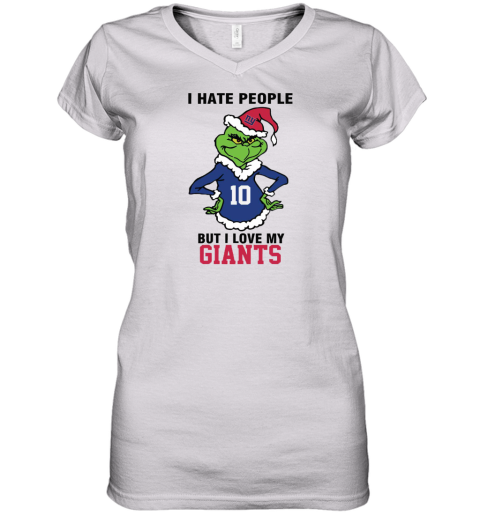 I Hate People But I Love My Giants New York Giants NFL Teams Women's V-Neck T-Shirt