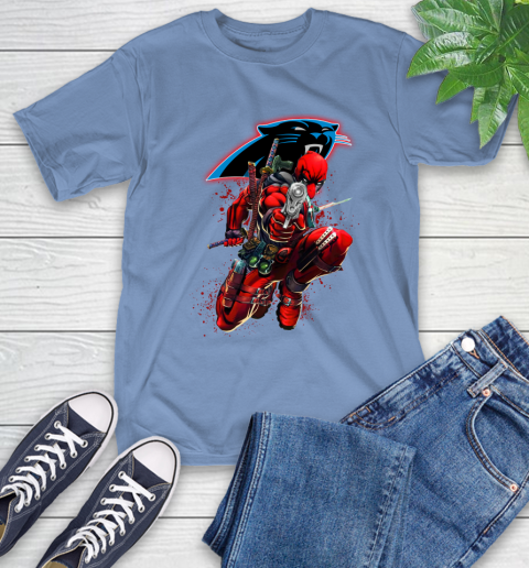 NFL Deadpool Marvel Comics Sports Football Carolina Panthers T-Shirt 11