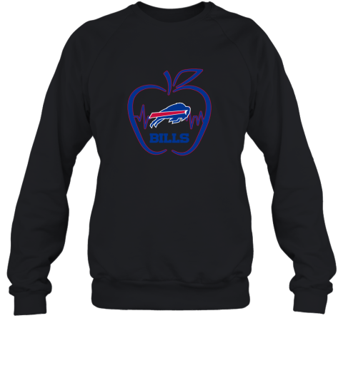 Apple Heartbeat Teacher Symbol Buffalo Bills Sweatshirt