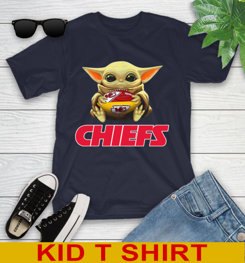 NFL Football Kansas City Chiefs Baby Yoda Star Wars Shirt Youth T-Shirt 3