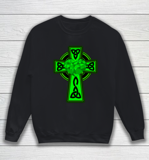 Irish Valentines Celtic Cross Irish American Heart Celtic Sweatshirt
