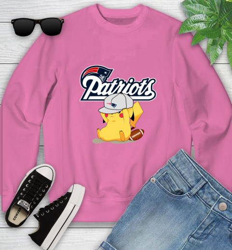 NFL Pikachu Football Sports New England Patriots Youth Sweatshirt 7