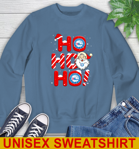 Philadelphia 76ers NBA Basketball Ho Ho Ho Santa Claus Merry Christmas Shirt Sweatshirt 10