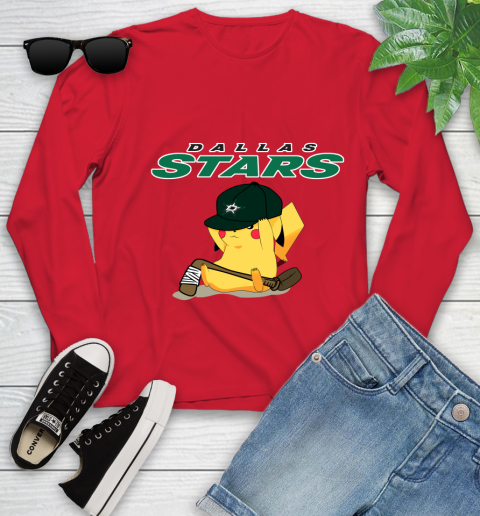 NHL Pikachu Hockey Sports Dallas Stars Youth Long Sleeve 11