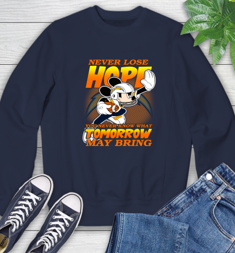 Los Angeles Chargers NFL Football Mickey Disney Never Lose Hope Sweatshirt 2