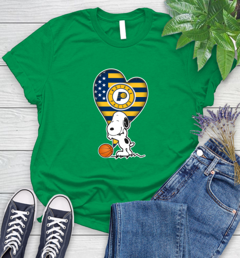 Indiana Pacers NBA Basketball The Peanuts Movie Adorable Snoopy Women's T-Shirt 6