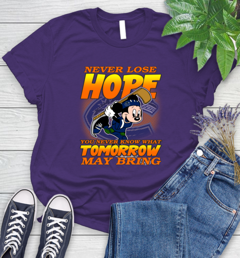 Vancouver Canucks NHL Hockey ootball Mickey Disney Never Lose Hope Women's T-Shirt 5 Vancouver Canucks NHL Hockey ootball Mickey Disney Never Lose Hope Women's T-Shirt - Image 5