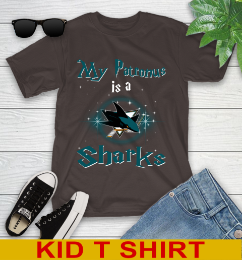 NHL Hockey Harry Potter My Patronus Is A San Jose Sharks Youth T-Shirt 6