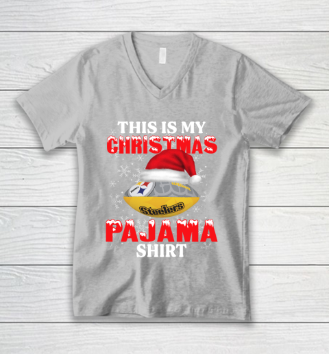 Pittsburgh Steelers This Is My Christmas Pajama Shirt NFL V-Neck T-Shirt 3
