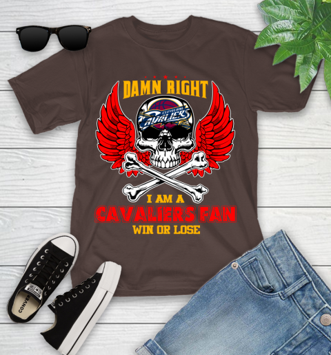 NBA Damn Right I Am A Cleveland Cavaliers Win Or Lose Skull Basketball Sports Youth T-Shirt 7