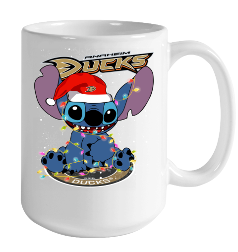 Anaheim Ducks NHL Hockey noel stitch Christmas Color Changing Mug 15oz 2