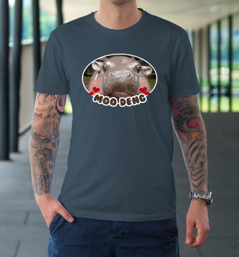 Moo Deng Bouncy Pig in Thai Picture The Cute Baby Hippo T-Shirt 4