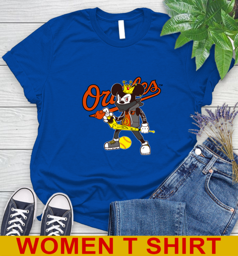Baltimore Orioles MLB Baseball Mickey Peace Sign Sports Women's T-Shirt 9