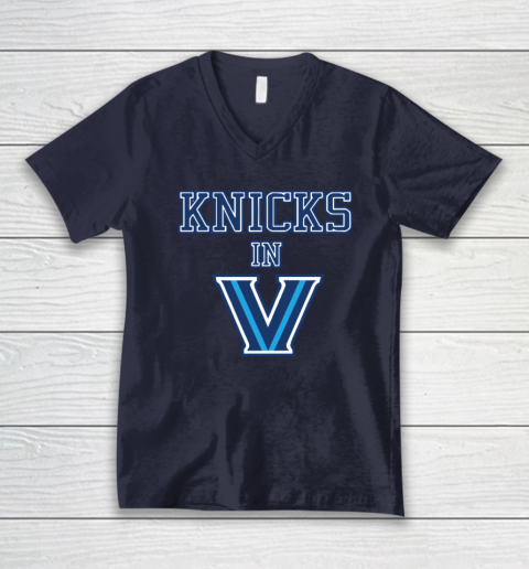 New York Knicks In V Villanova Wildcats V-Neck T-Shirt 2