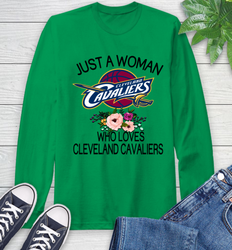 NBA Just A Woman Who Loves Cleveland Cavaliers Basketball Sports Long Sleeve T-Shirt 5
