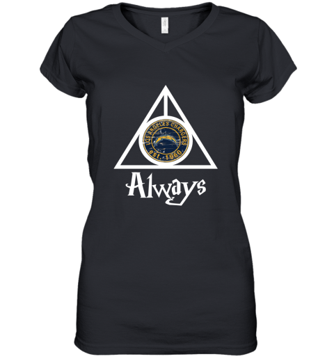 Always Love The Los Angeles Chargers x Harry Potter Mashup Women's V-Neck T-Shirt
