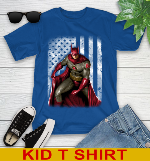 Boston Red Sox MLB Baseball Batman DC American Flag Shirt Youth T-Shirt 10