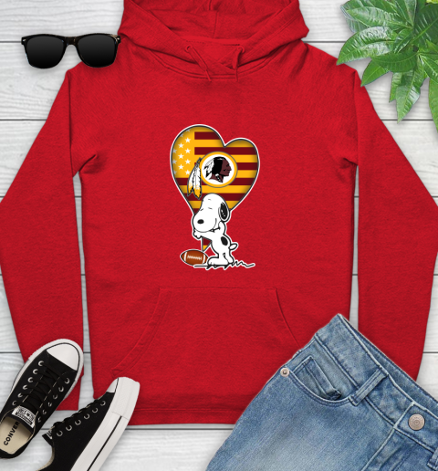 Washington Redskins NFL Football The Peanuts Movie Adorable Snoopy Youth Hoodie 11