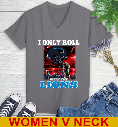 Carolina Panthers NFL Football I Only Roll With My Team Sports Women's V-Neck T-Shirt 11