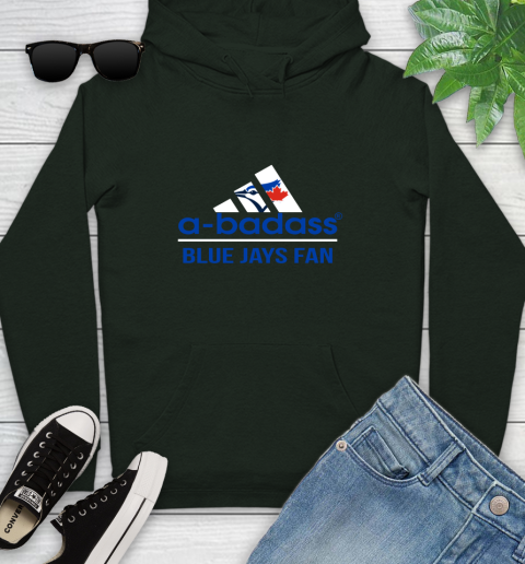 MLB A Badass Toronto Blue Jays Fan Adidas Baseball Sports Youth Hoodie 14