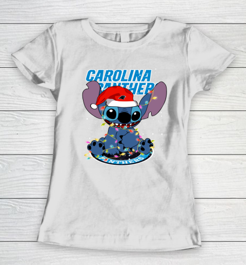 Carolina Panthers NFL Football noel stitch Christmas Women's T-Shirt