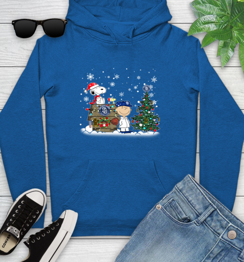 MLB San Diego Padres Snoopy Charlie Brown Christmas Baseball Commissioner's Trophy Youth Hoodie - Image 12