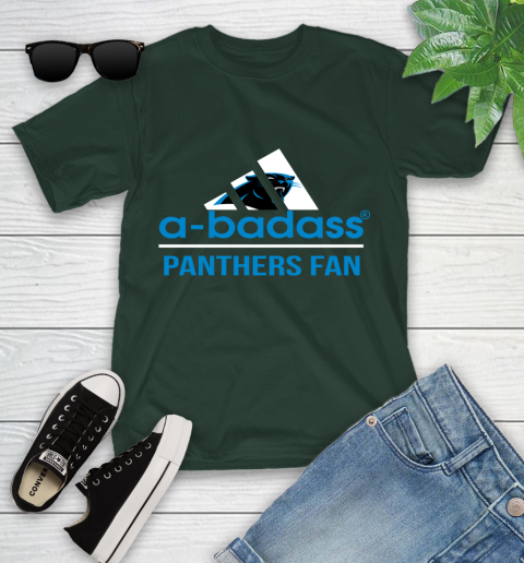 NFL A Badass Carolina Panthers Fan Adidas Football Sports Youth T-Shirt 5