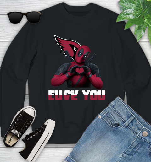 NHL Arizona Cardinals Deadpool Love You Fuck You Football Sports Youth Sweatshirt