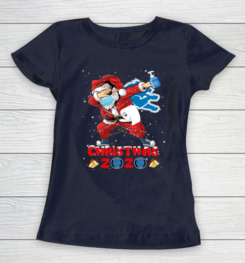 Detroit Lions Funny Santa Claus Dabbing Christmas 2020 NFL Women's T-Shirt 2