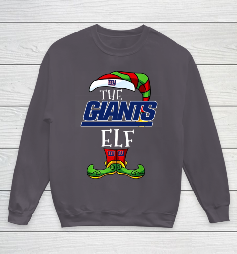New York Giants Christmas ELF Funny NFL Youth Sweatshirt 5