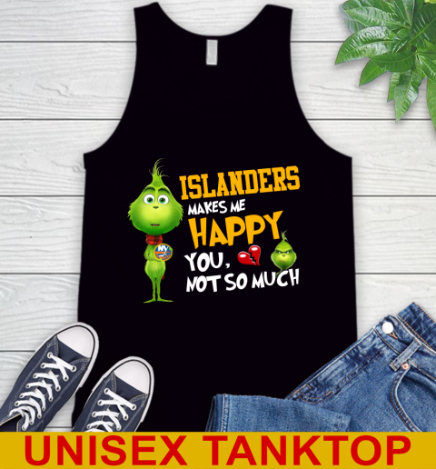 NHL New York Islanders Makes Me Happy You Not So Much Grinch Hockey Sports Tank Top