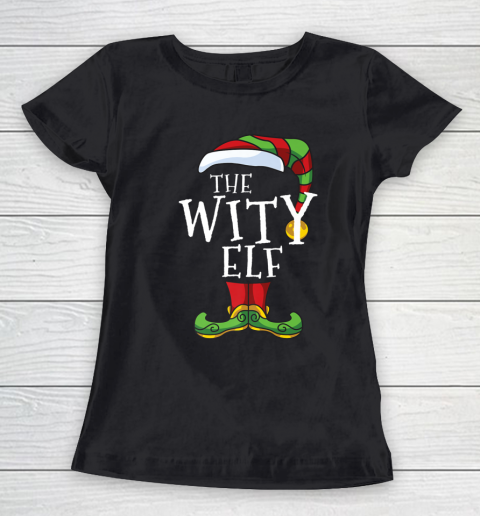 Witty Elf Family Matching Christmas Group Funny Pajama Women's T-Shirt
