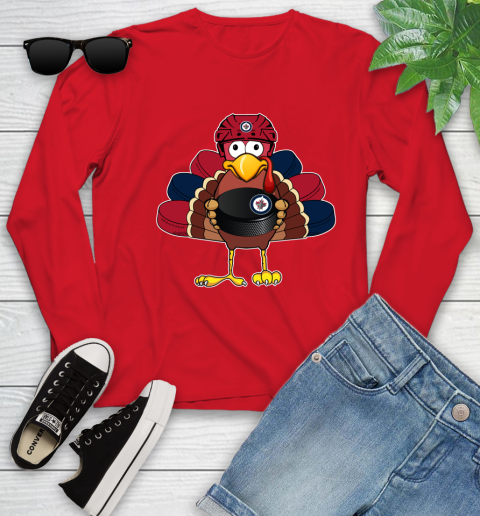 Winnipeg Jets Turkey Thanksgiving Day Youth Long Sleeve 11