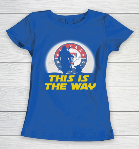 Texas Rangers MLB Baseball Star Wars Yoda And Mandalorian This Is The Way Women's T-Shirt 8