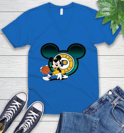 NBA Indiana Pacers Mickey Mouse Disney Basketball V-Neck T-Shirt 6