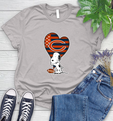 Chicago Bears NFL Football The Peanuts Movie Adorable Snoopy Women's T-Shirt 10