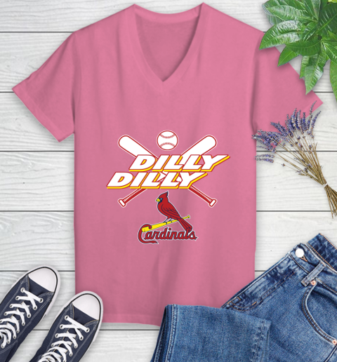 MLB St.Louis Cardinals Dilly Dilly Baseball Sports Women's V-Neck T-Shirt 13