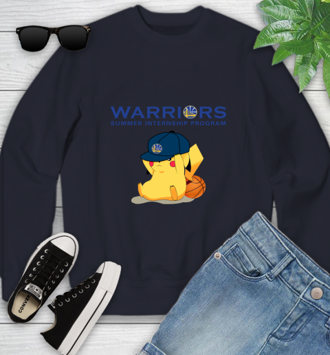 NBA Pikachu Basketball Sports Golden State Warriors Youth Sweatshirt 3