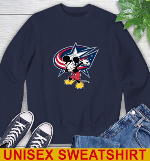 Columbus Blue Jackets NHL Hockey Dabbing Mickey Disney Sports Sweatshirt 3