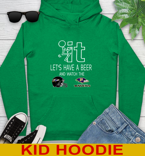 Baltimore Ravens Football NFL Let's Have A Beer And Watch Your Team Sports Youth Hoodie 8