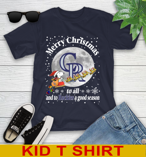 Colorado Rockies Merry Christmas To All And To Rockies A Good Season MLB Baseball Sports Youth T-Shirt 2