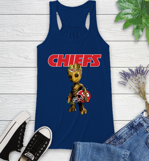 Kansas City Chiefs NFL Football Groot Marvel Guardians Of The Galaxy Racerback Tank 9
