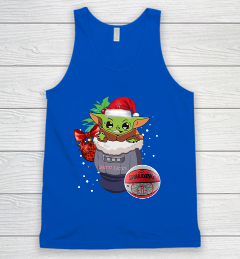 Houston Rockets Christmas Baby Yoda Star Wars Funny Happy NBA Tank Top 5