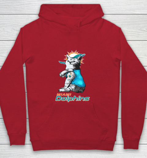 NFL Football My Cat Loves Miami Dolphins Youth Hoodie 7