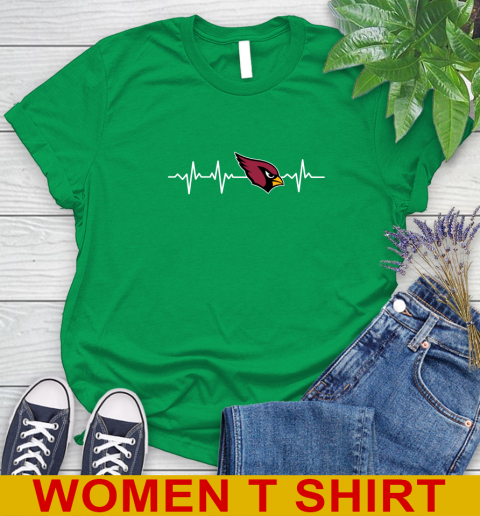 Arizona Cardinals NFL Football Heart Beat Shirt Women's T-Shirt 7