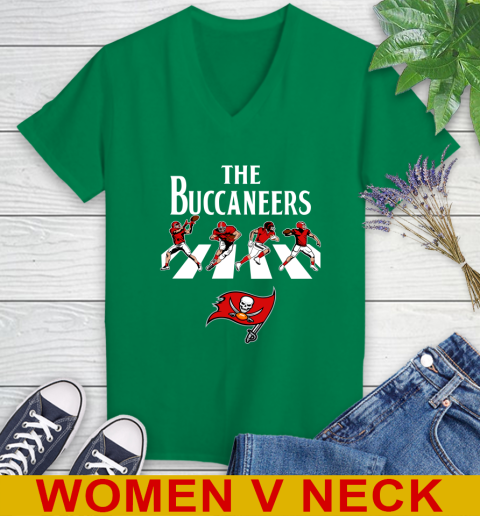 NFL Football Tampa Bay Buccaneers The Beatles Rock Band Shirt Women's V-Neck T-Shirt 5
